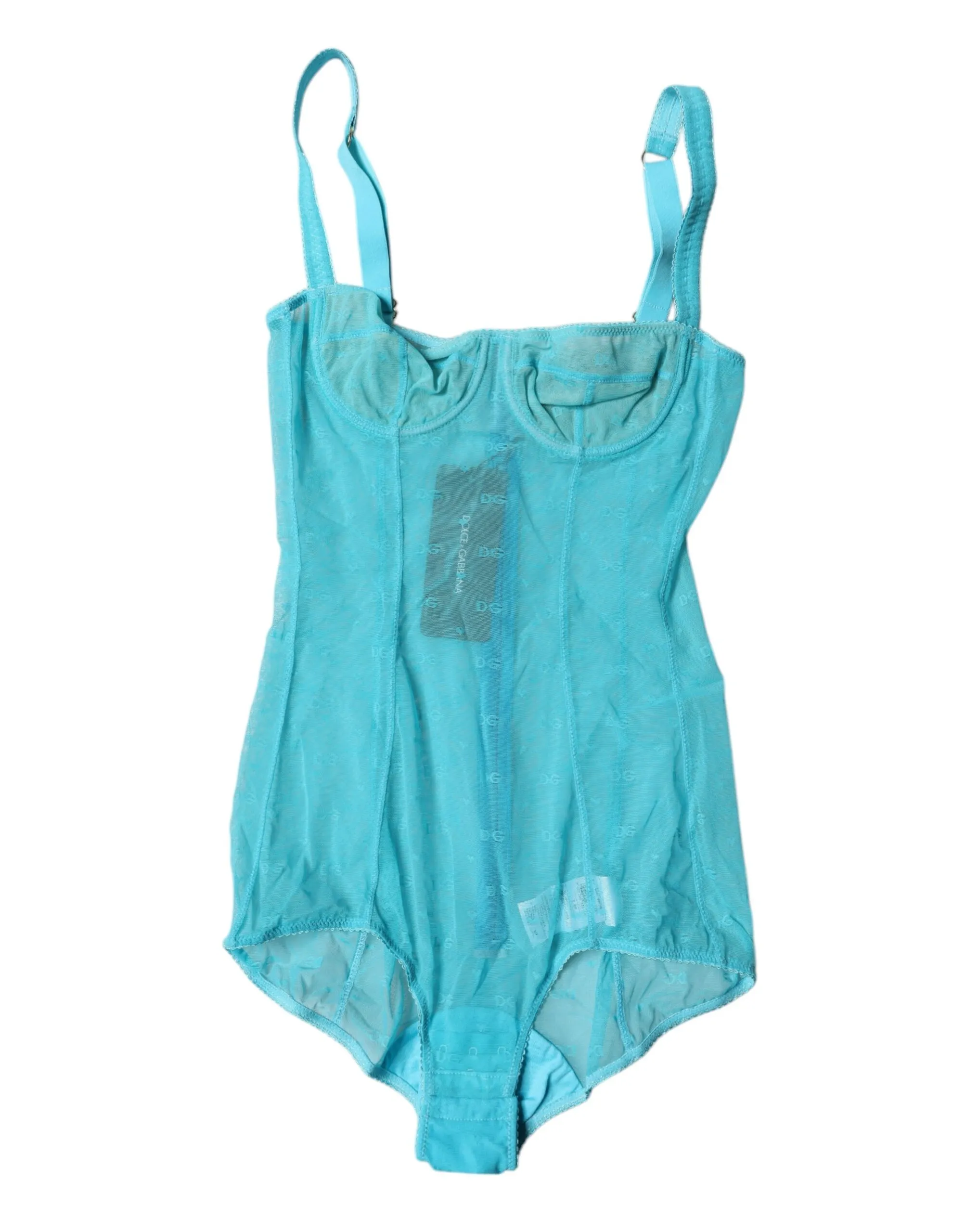Dolce & Gabbana Women's Blue Tulle Balconette Bra Bodysuit Underwear