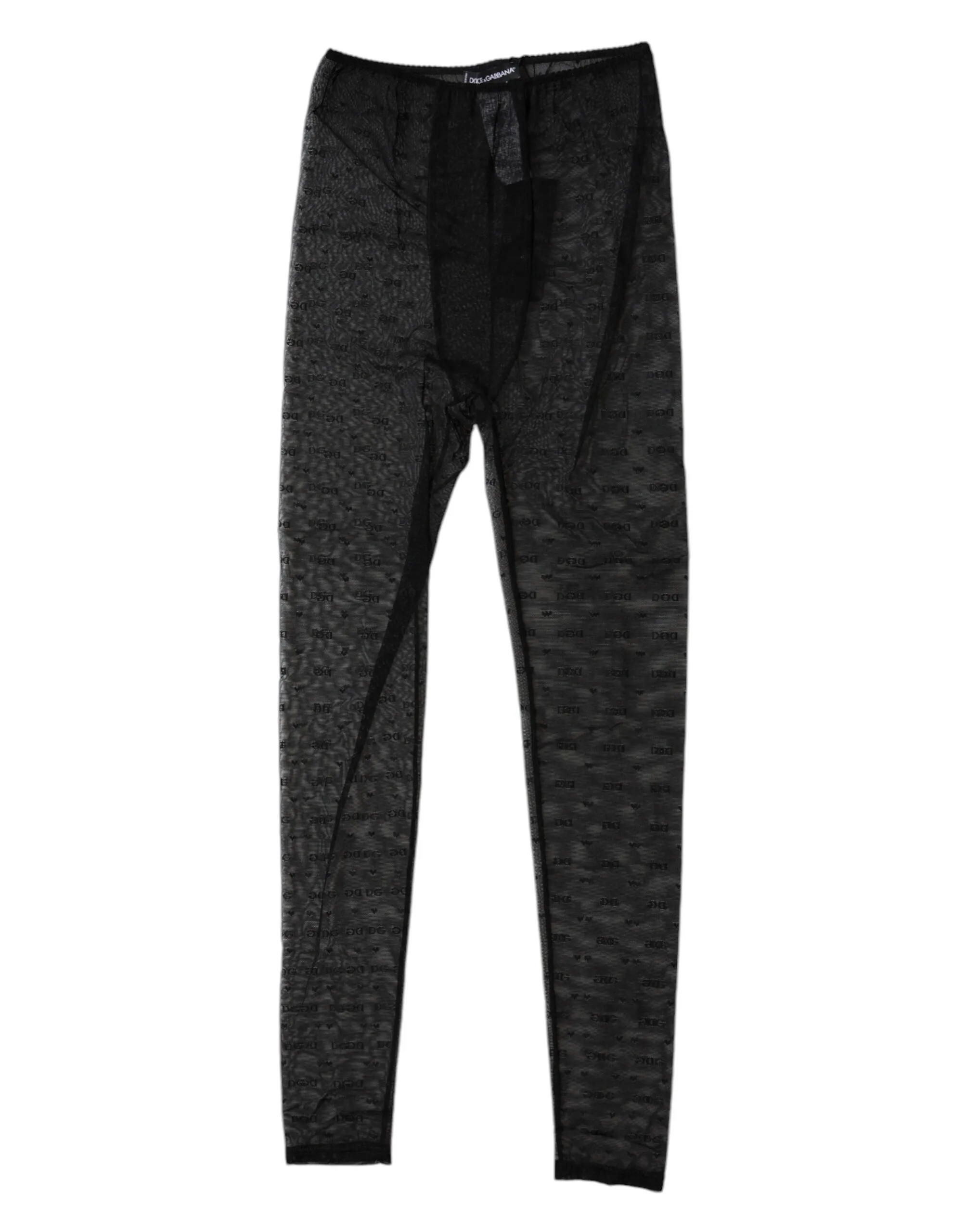Dolce & Gabbana Women's Black Logo Lace Lingerie Tights Pants Underwear