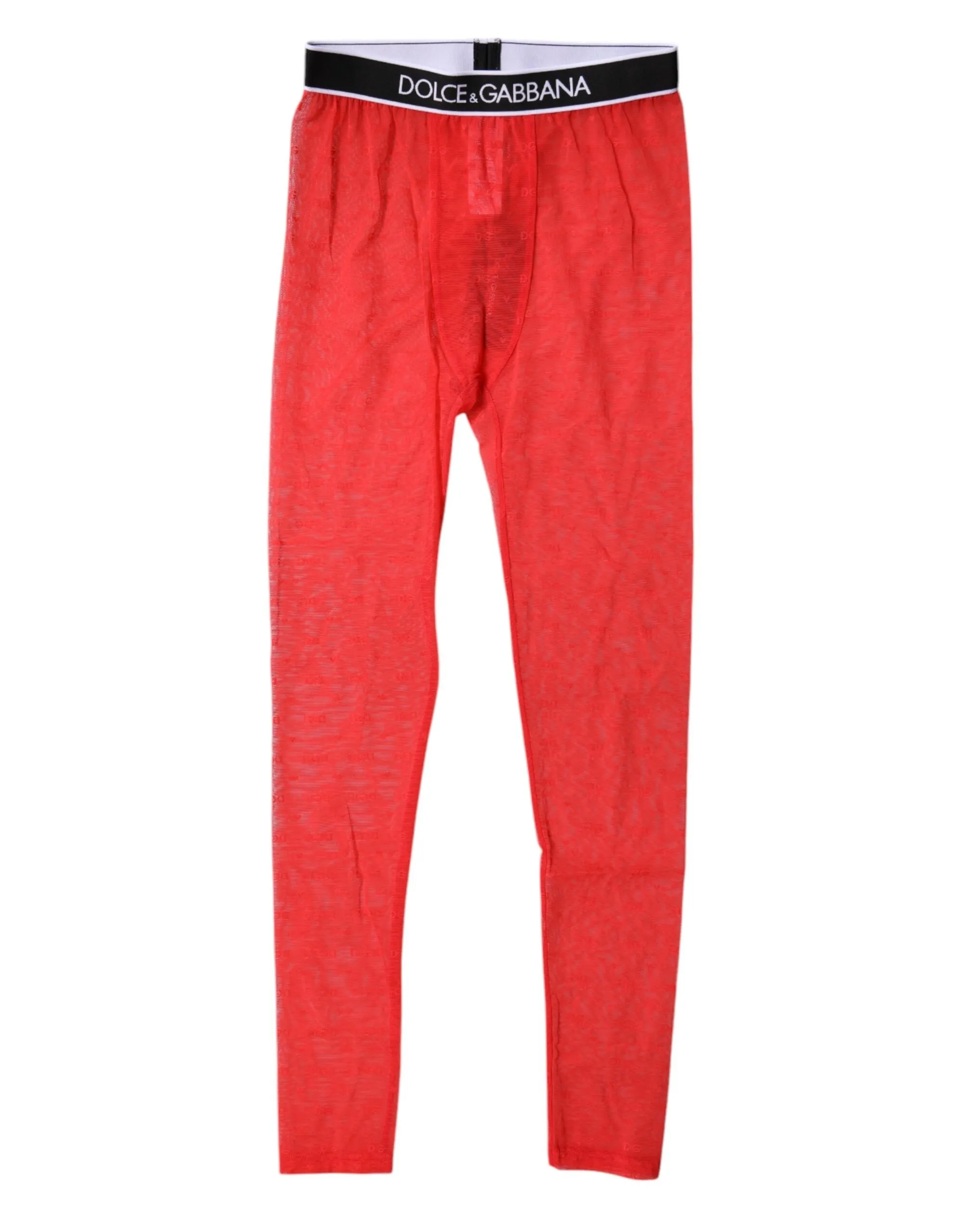 Dolce & Gabbana Women's Red Logo Lace Lingerie Tight Pants Underwear