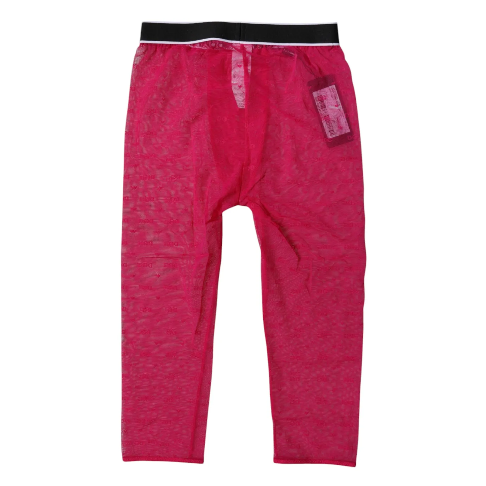 Dolce & Gabbana Women's Fuchsia DG Logo Nylon Cropped Tights Underwear