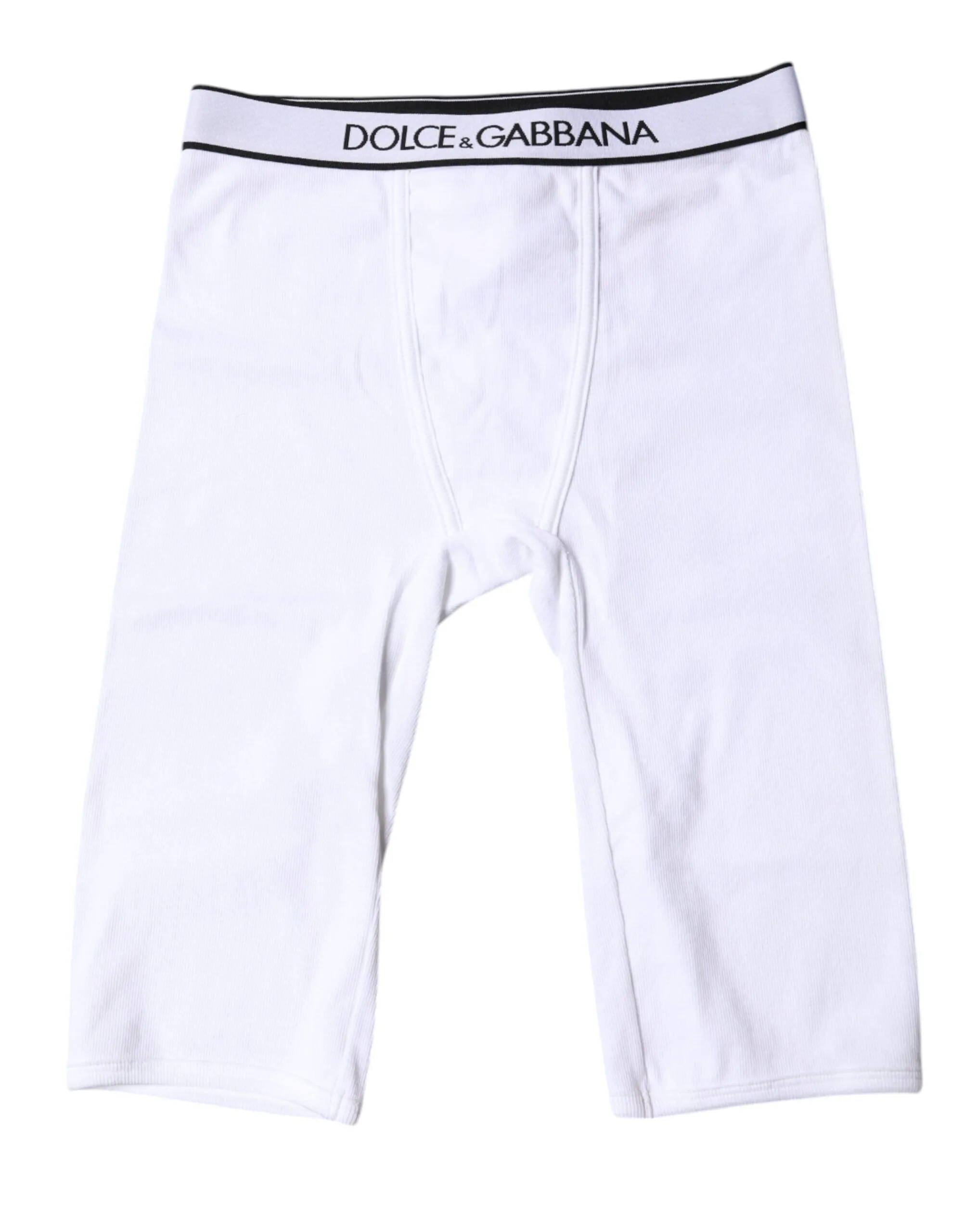 Dolce & Gabbana Women's White Logo Cotton Cropped Tights Underwear