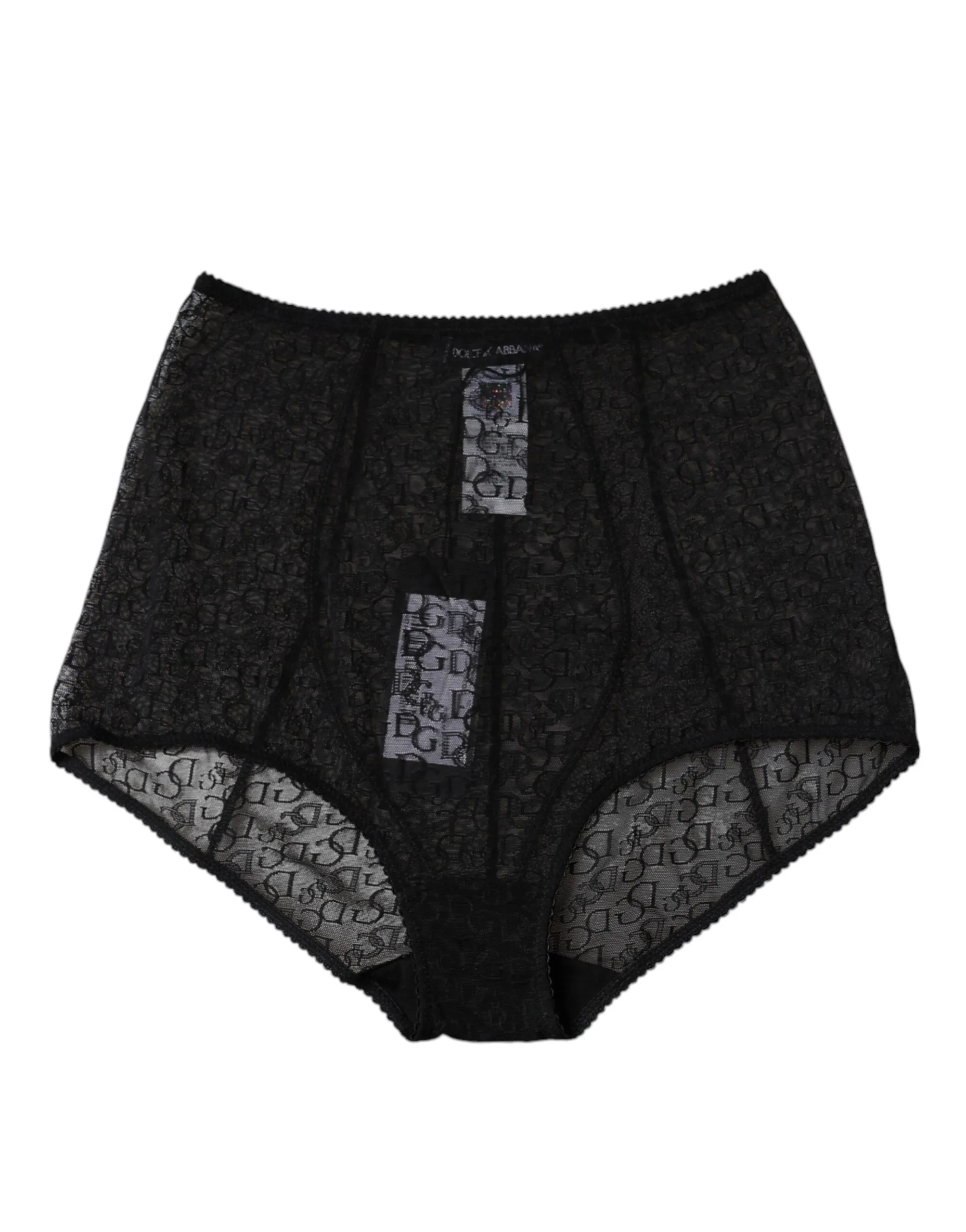 Dolce & Gabbana Women's Black Logo Girdle High Waist Panty Underwear