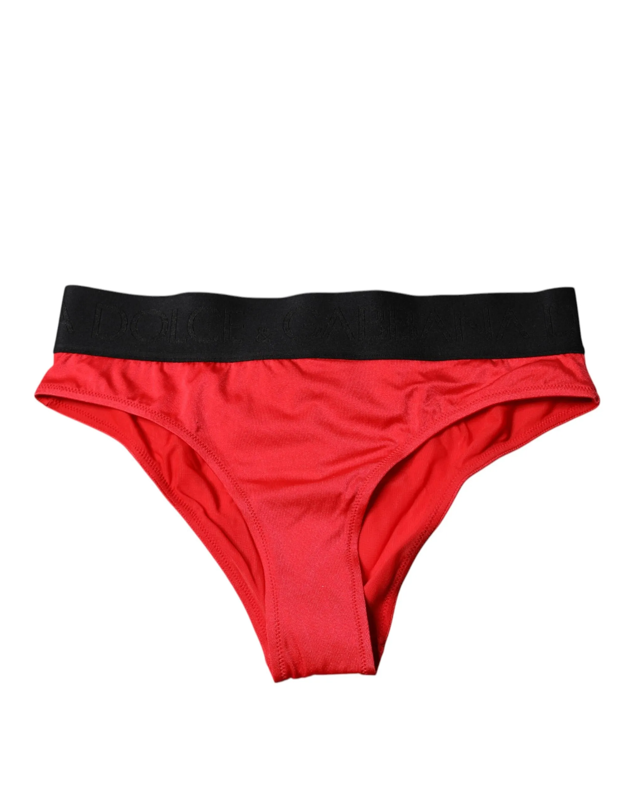 Dolce & Gabbana Women's Red Nylon Stretch Mid Waist Panty Underwear