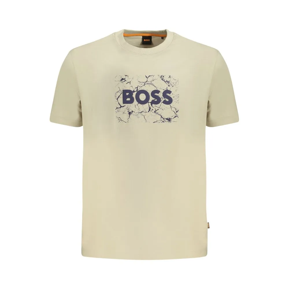 Hugo Boss Men's Beige Cotton T-Shirt