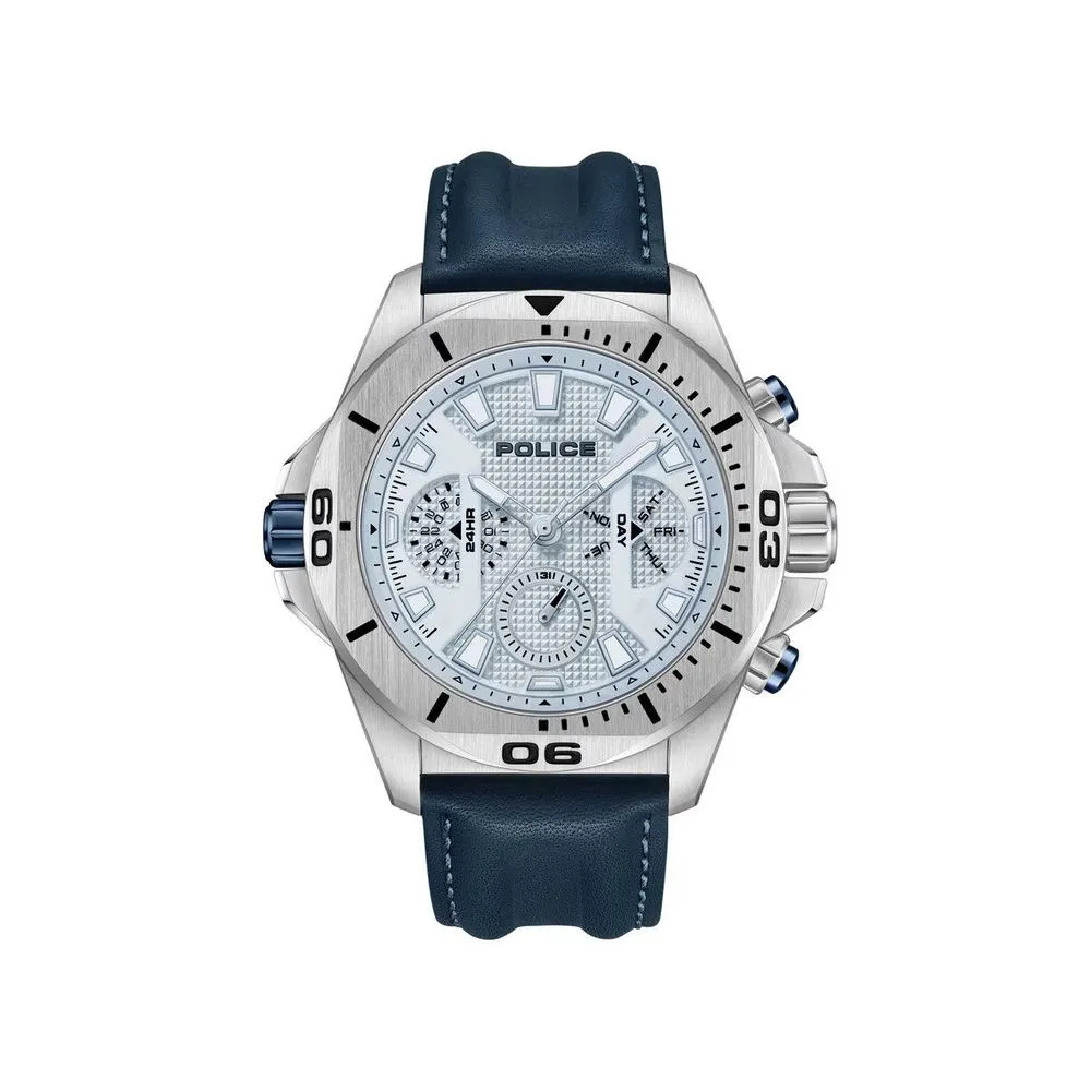 Police Men's Blue Leather Leather Watch