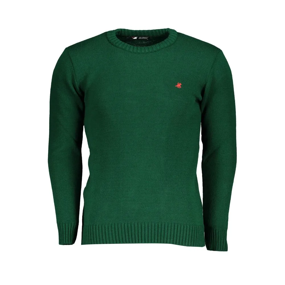 U.S. Grand Polo Men's Green Fabric Sweater