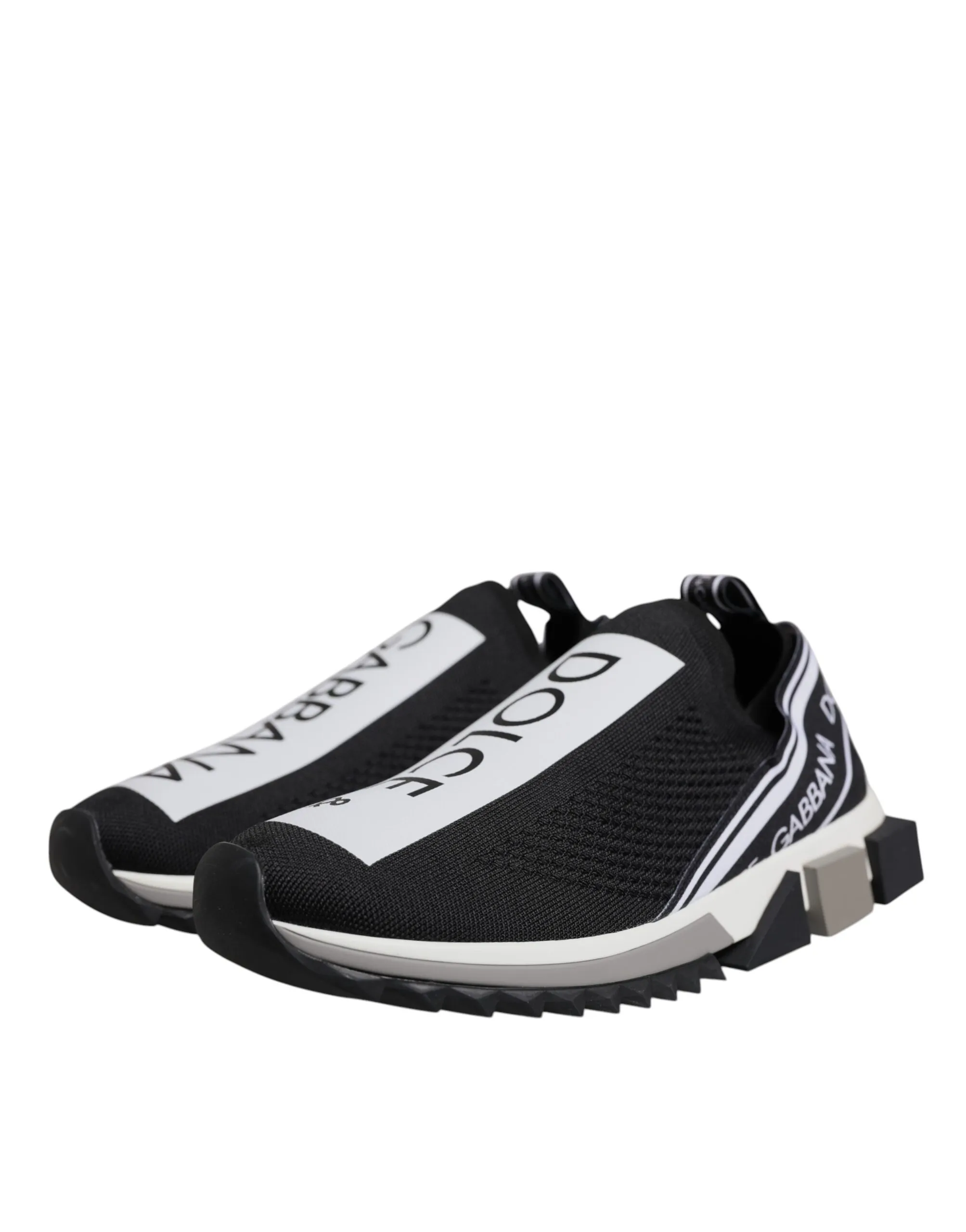 Dolce & Gabbana Men's Black White Slip On Sorrento Sneakers Shoes