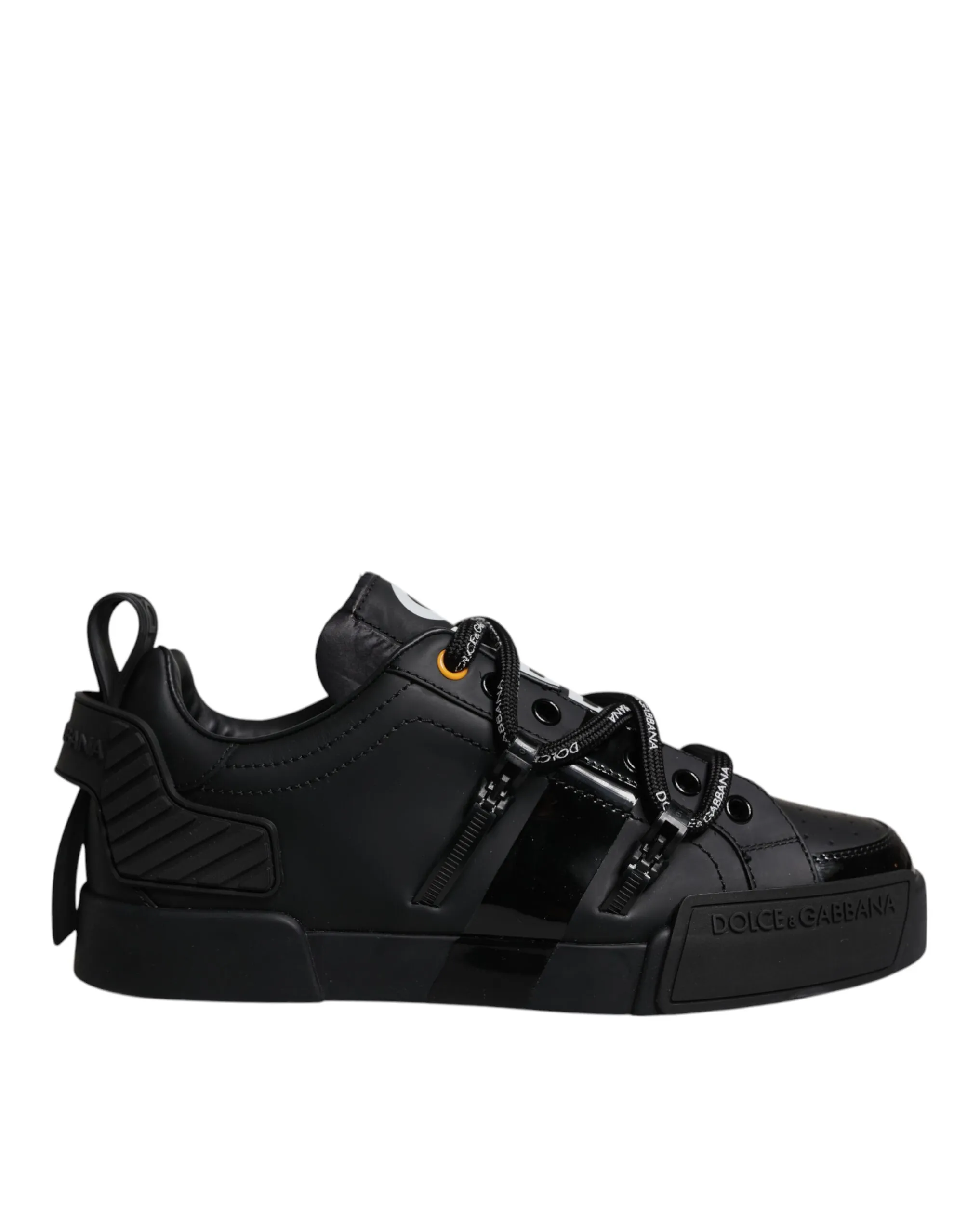 Dolce & Gabbana Black Low Top Portofino Men Sneakers Shoes
