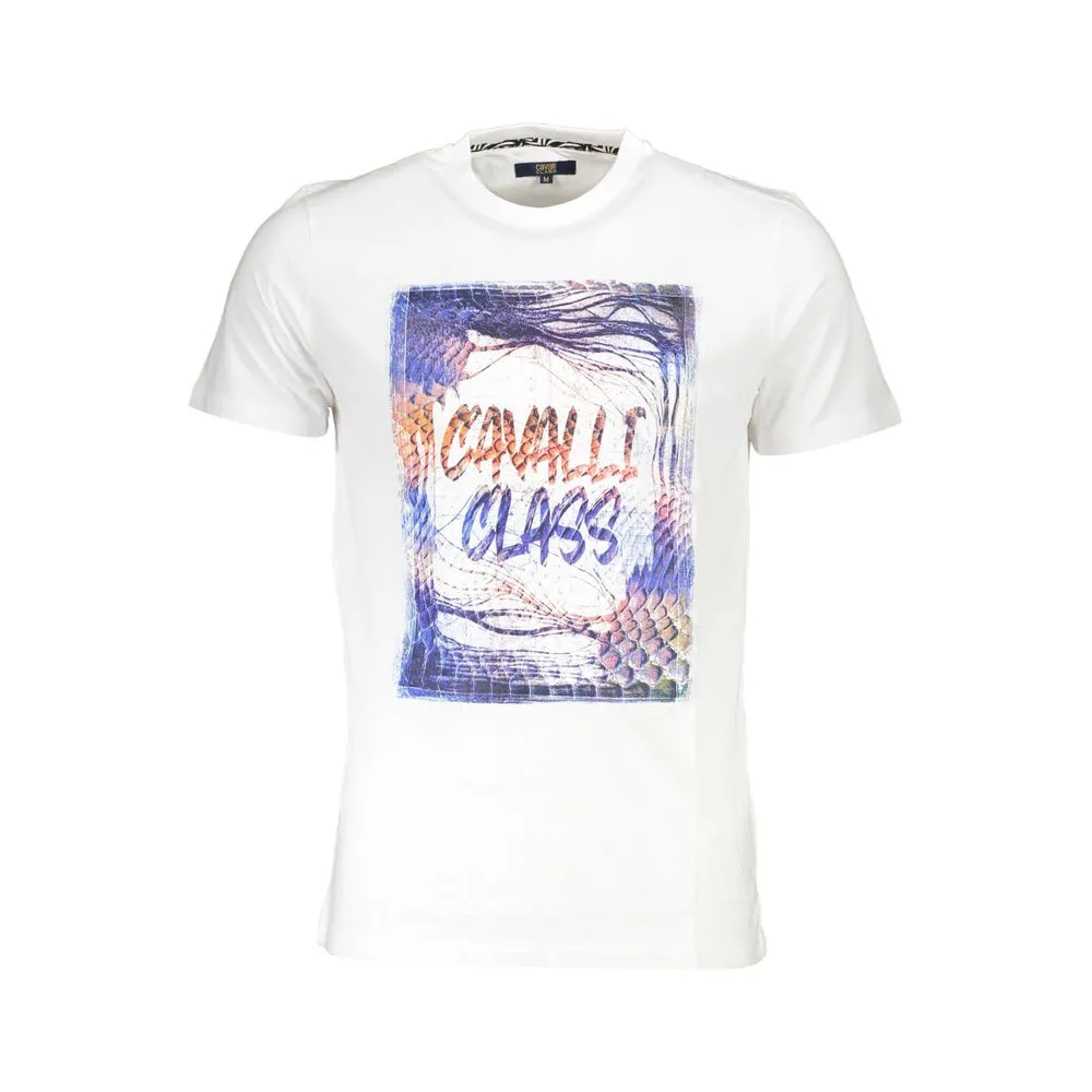 Cavalli Class Men's White Cotton T-Shirt