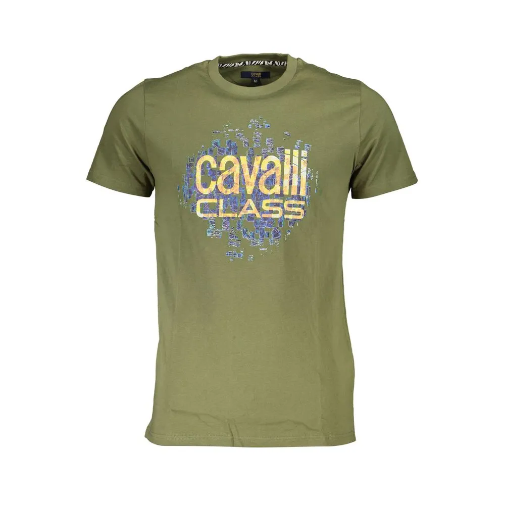 Cavalli Class Men's Green Cotton T-Shirt
