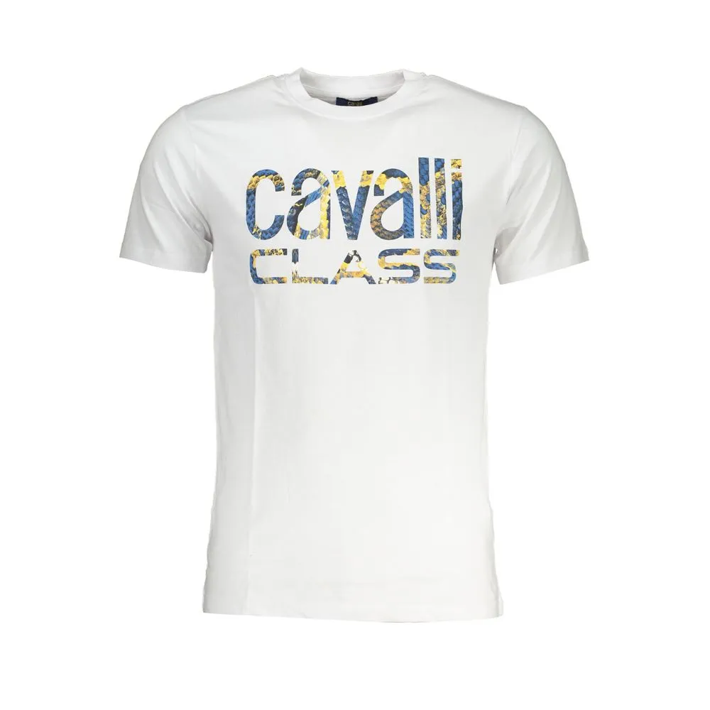 Cavalli Class Men's White Cotton T-Shirt