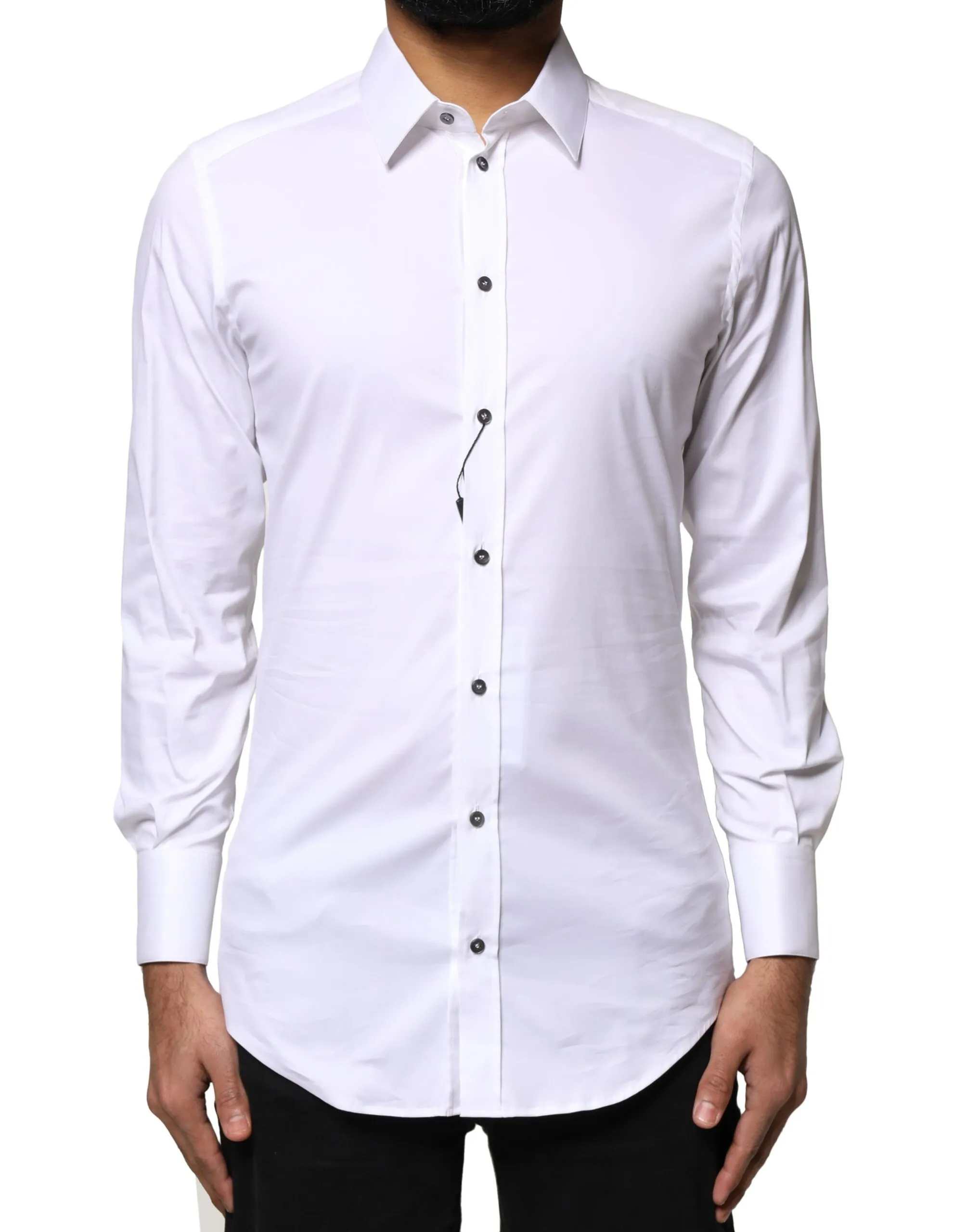 Dolce & Gabbana Men's White SARTORIA Cotton Long Sleeve Dress Shirt
