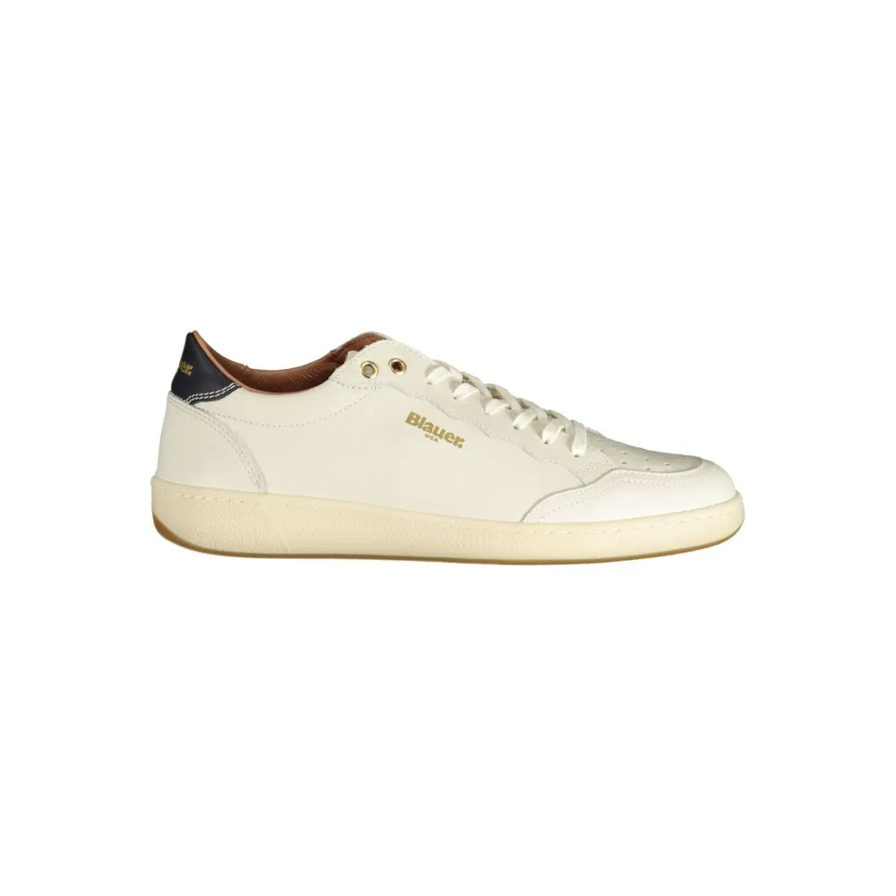 Blauer Men's White Polyester Sneaker