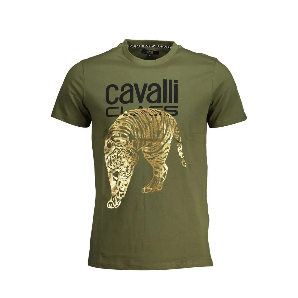 Cavalli Class Men's Green Cotton T-Shirt