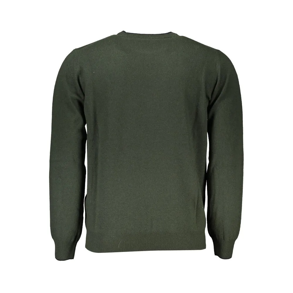 Harmont & Blaine Men's Chic Green Crew Neck Designer Sweater