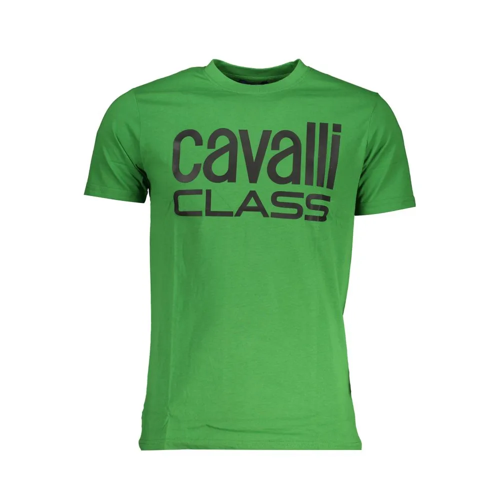 Cavalli Class Men's Green Cotton T-Shirt