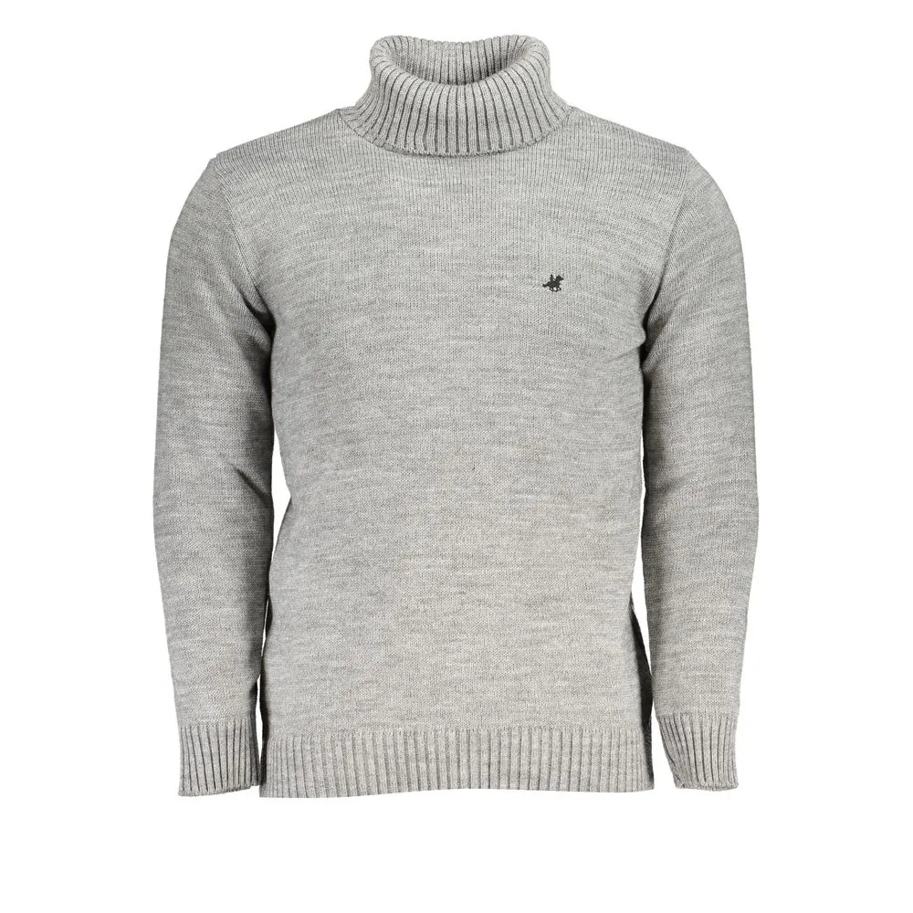 U.S. Grand Polo Men's Elegant Turtleneck Sweater with Embroidered Logo