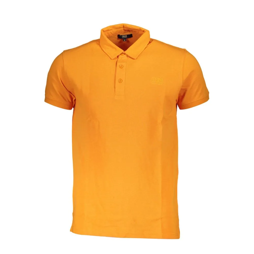Cavalli Class Men's Orange Cotton Polo Shirt