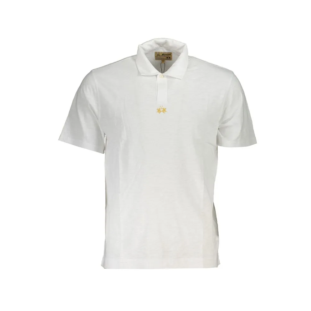 La Martina Men's Pristine Cotton Polo with Chic Embroidery