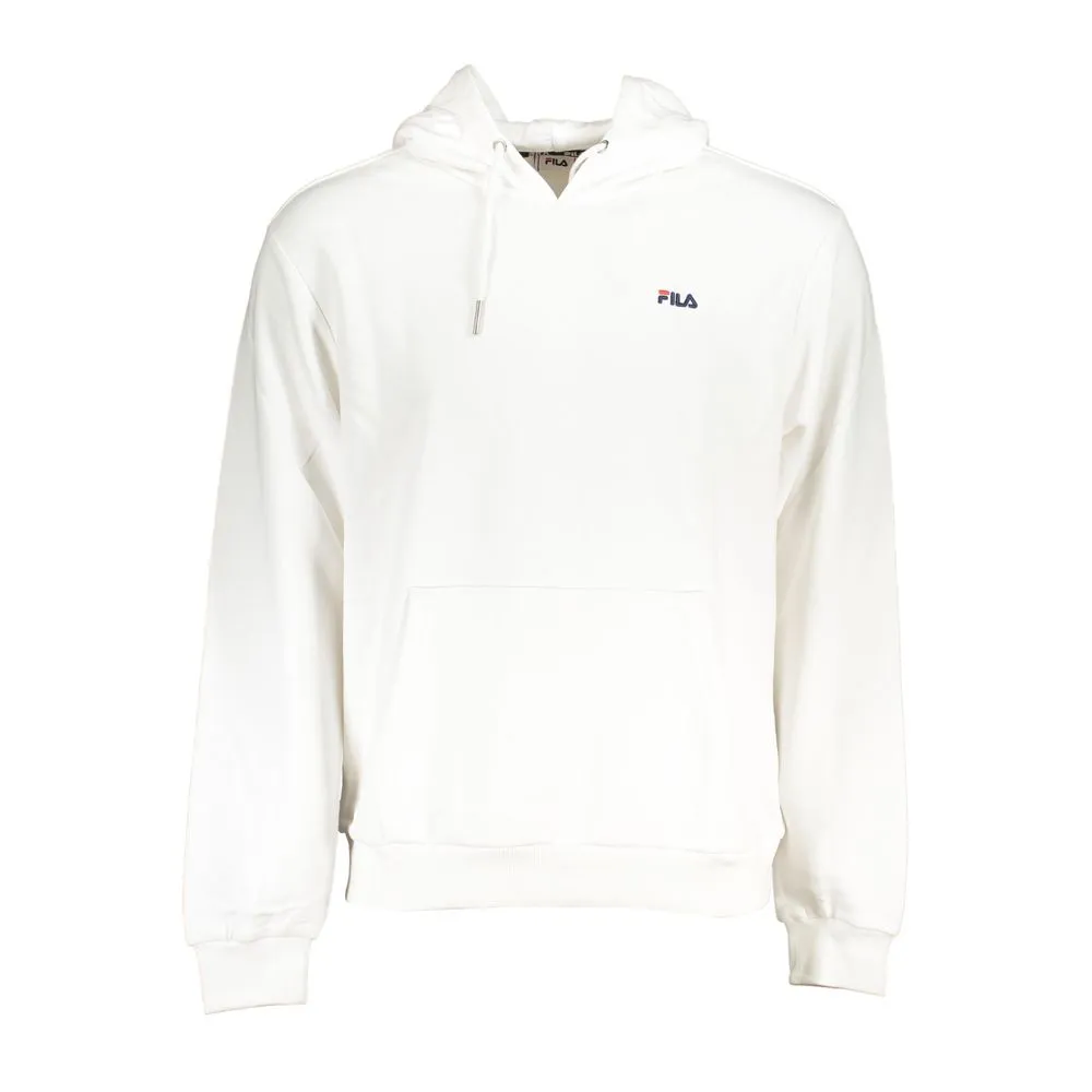 Fila Men's Chic White Cotton Blend Hooded Sweater