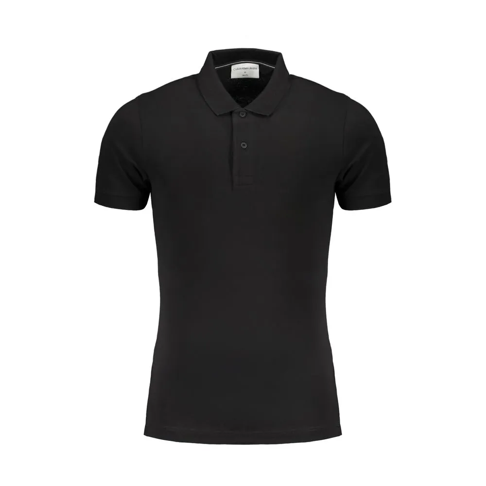 Calvin Klein Men's Black Cotton Polo Shirt
