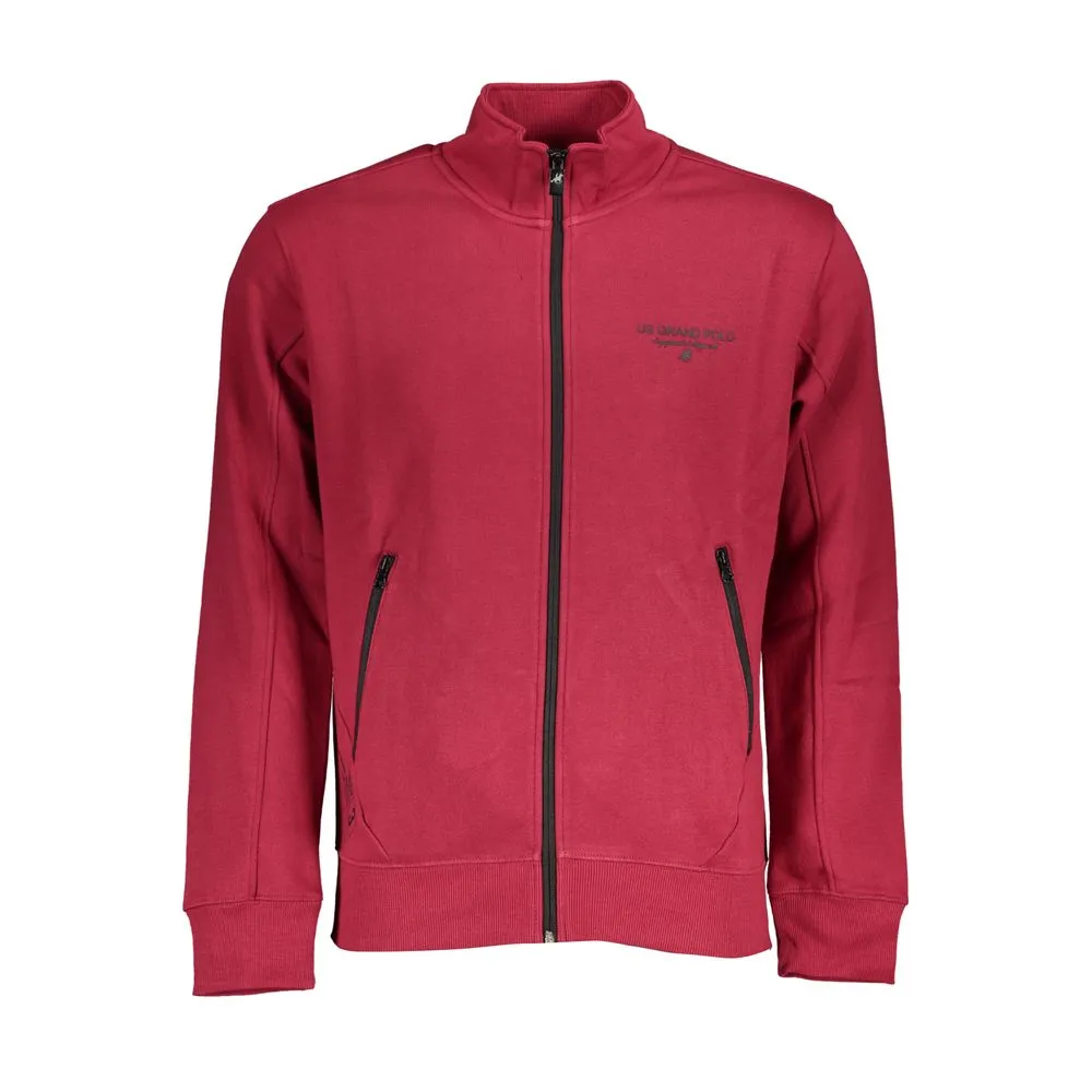 U.S. Grand Polo Men's Elegant Fleece Long Sleeve Sweatshirt - Pink