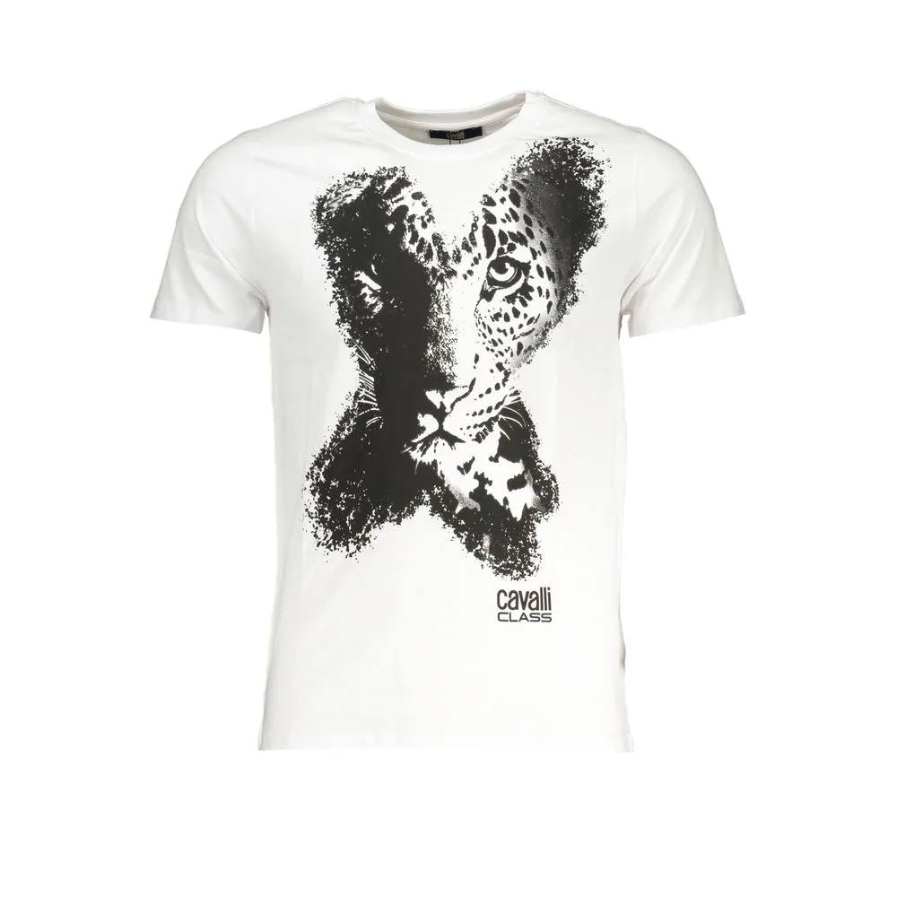 Cavalli Class Men's White Cotton T-Shirt
