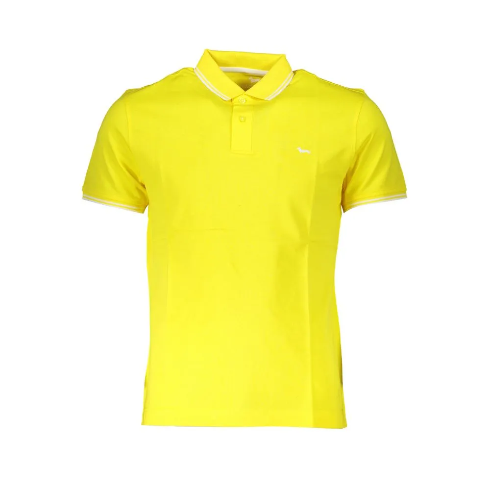 Harmont & Blaine Men's Elegant Yellow Cotton Polo with Contrast Details