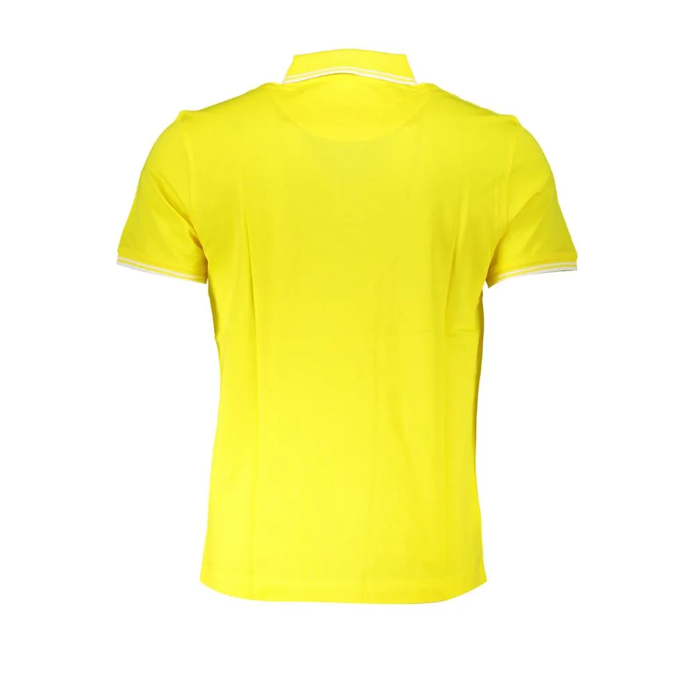 Harmont & Blaine Men's Elegant Yellow Cotton Polo with Contrast Details