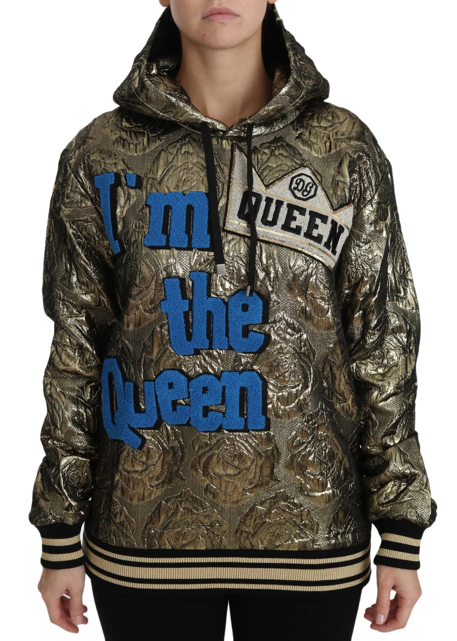 Dolce & Gabbana Women's Im The Queen Multicolor Hoodie Sweatshirt