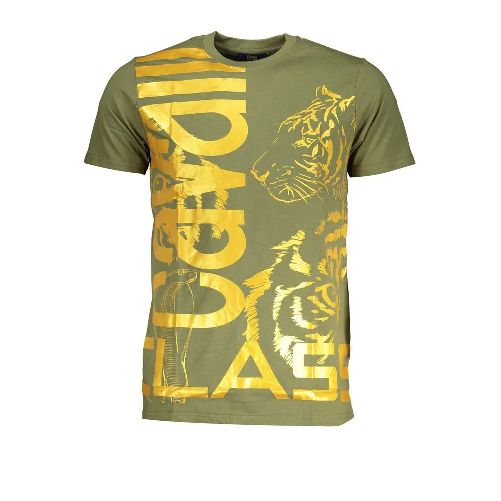 Cavalli Class Men's Green Cotton T-Shirt