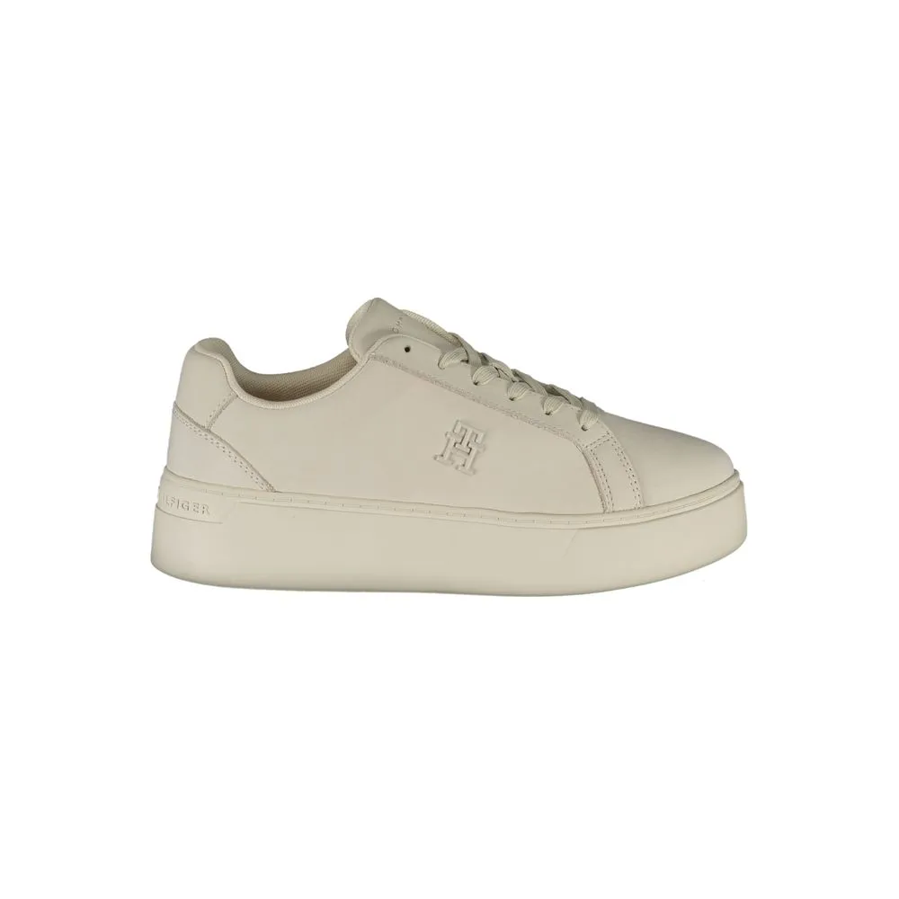 Tommy Hilfiger Women's White Polyester Sneaker