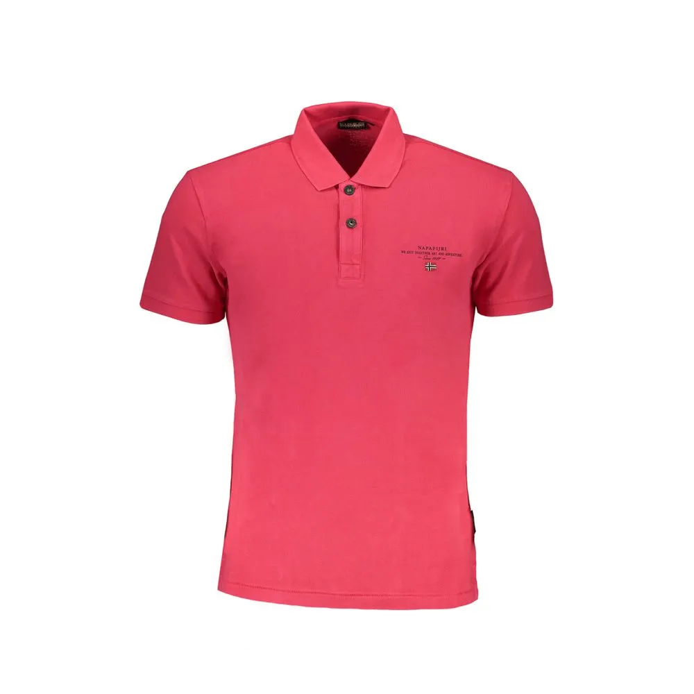 Napapijri Men's Pink Cotton Polo Shirt