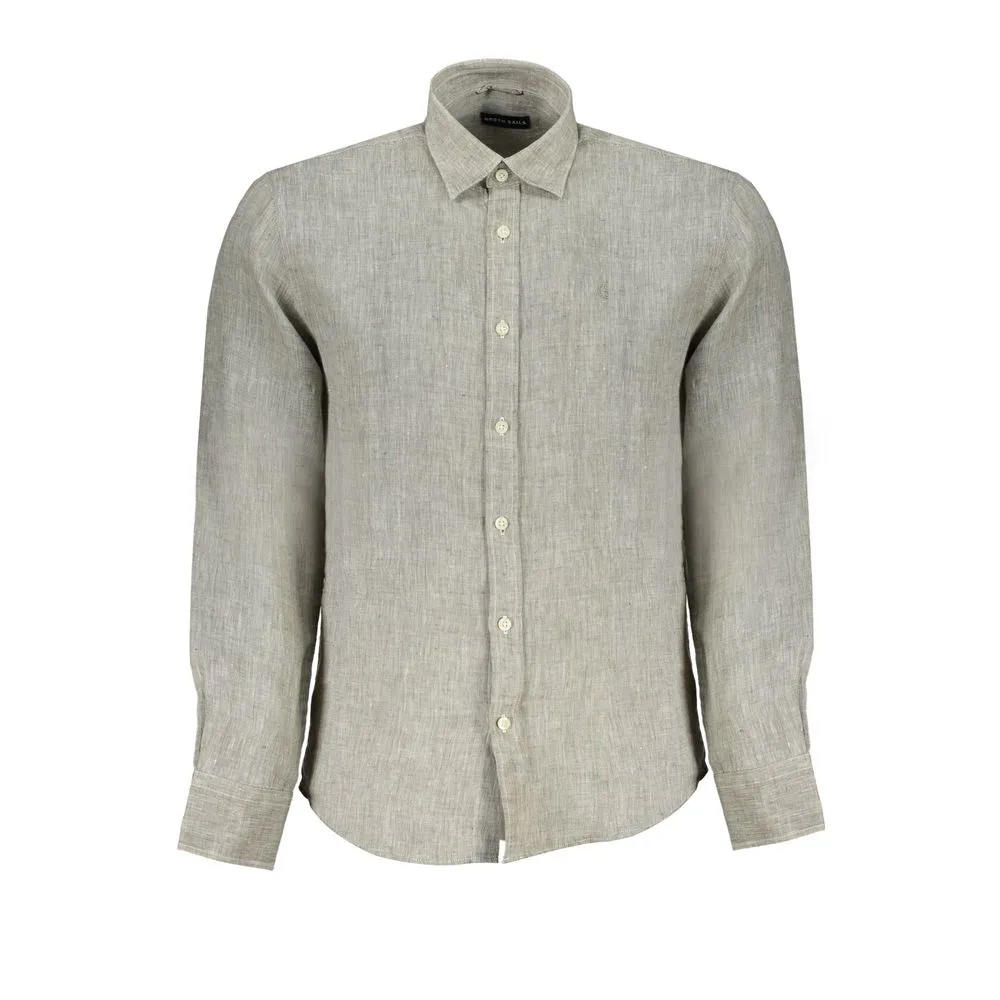 North Sails Men's Gray Linen Shirt