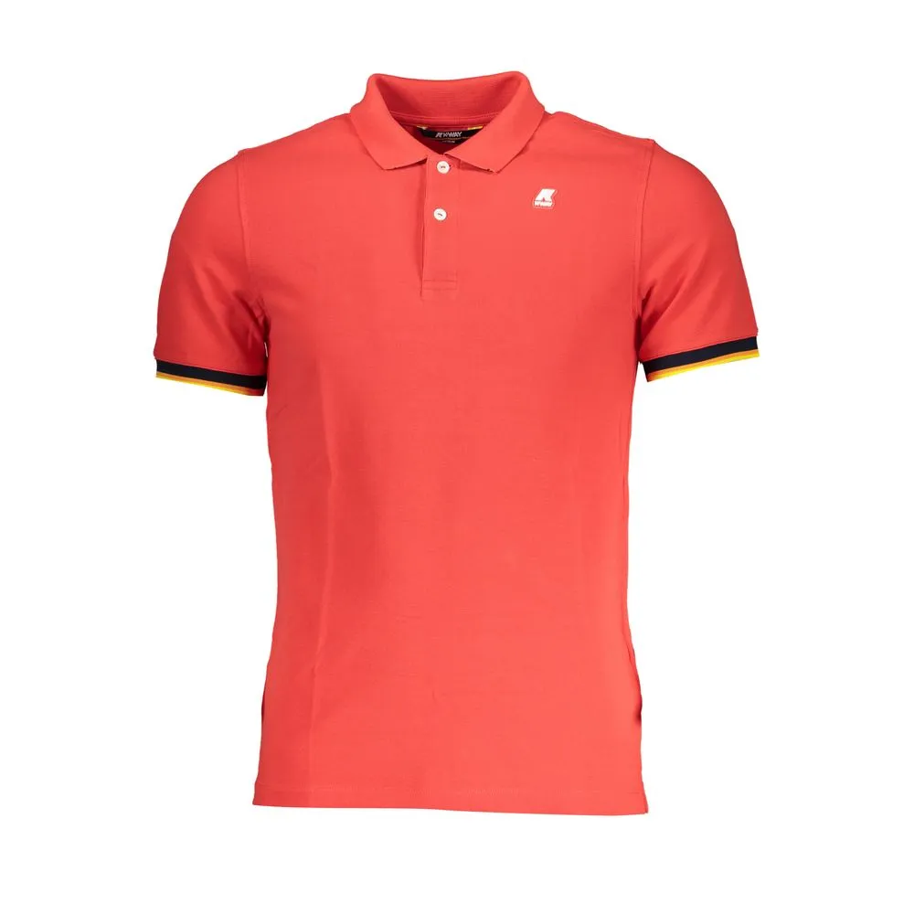 K-WAY Men's Elegant Pink Contrast Detail Polo Shirt