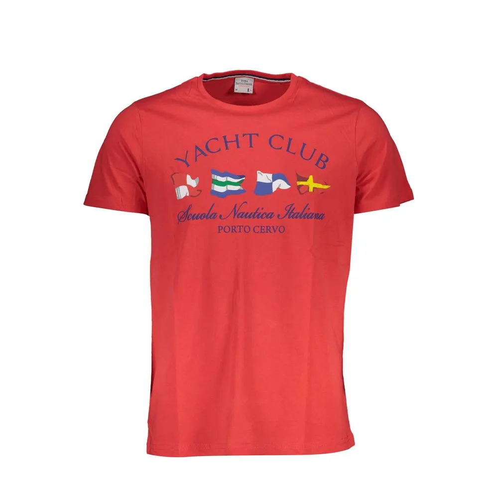 Scuola Nautica Men's Red Cotton T-Shirt