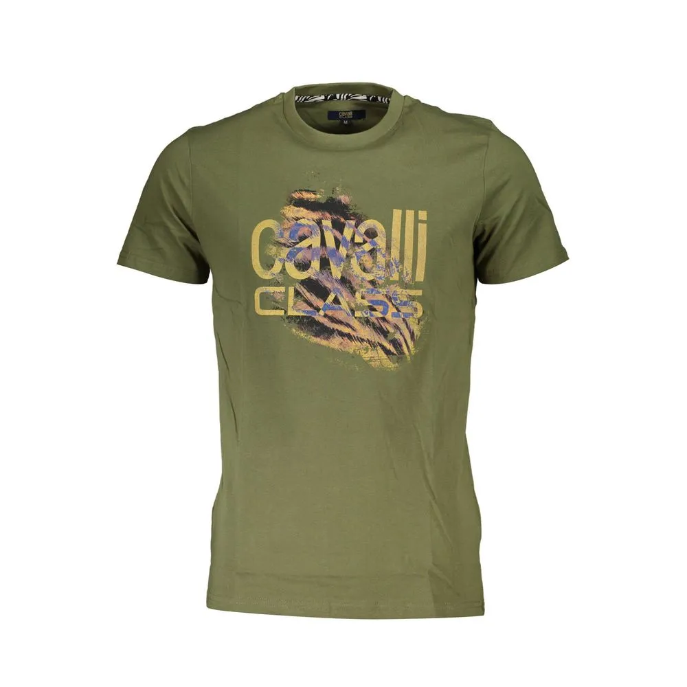 Cavalli Class Men's Green Cotton T-Shirt