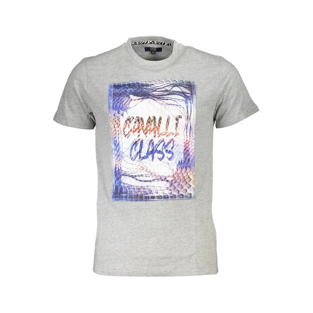 Cavalli Class Men's Gray Cotton T-Shirt