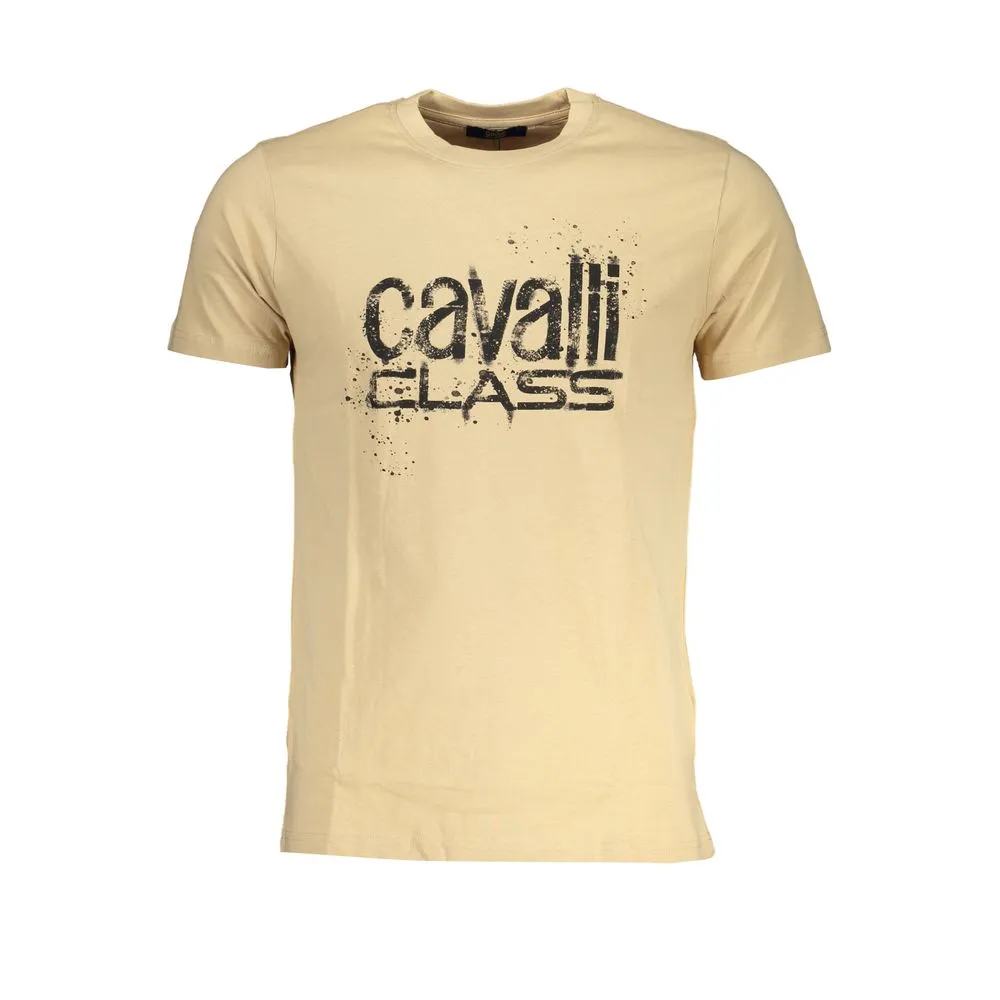 Cavalli Class Men's Beige Cotton T-Shirt
