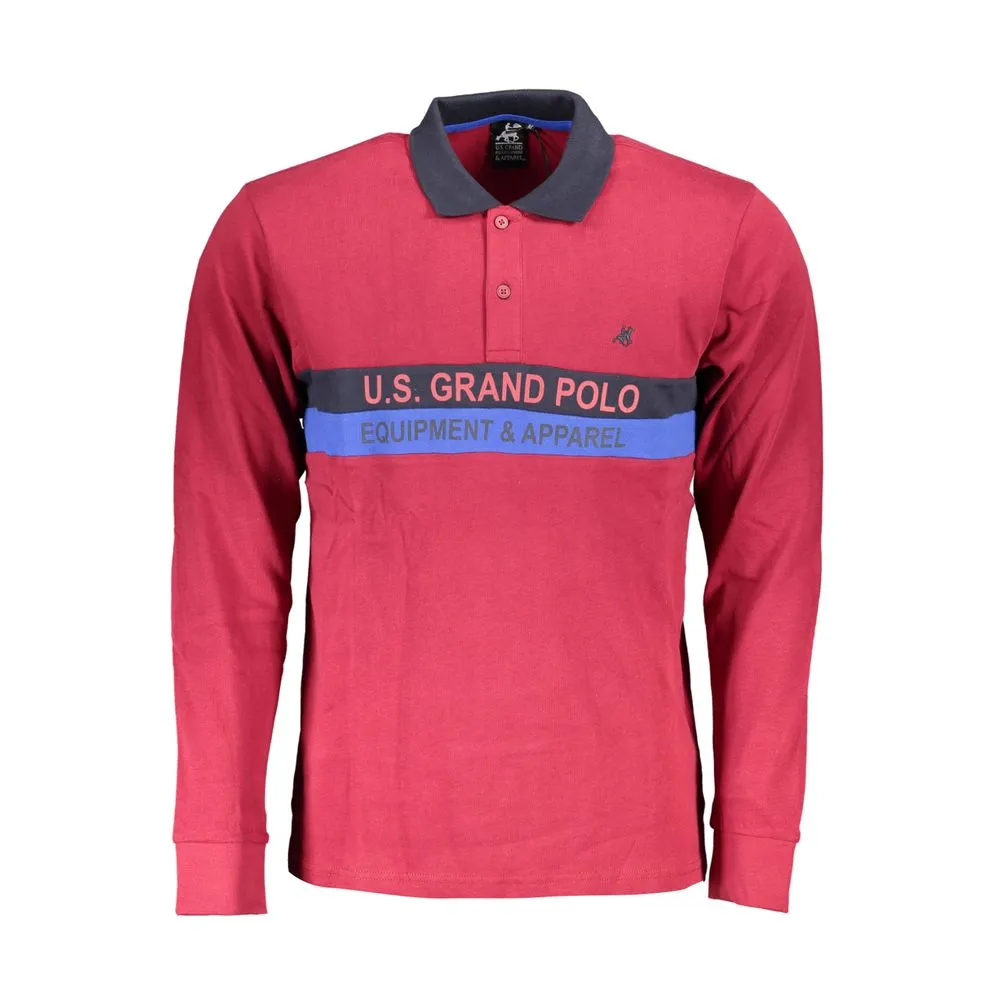 U.S. Grand Polo Men's Red Cotton Polo Shirt