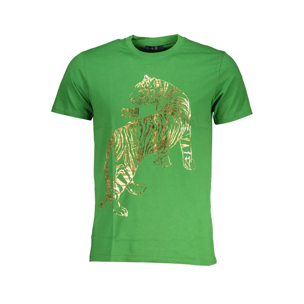 Cavalli Class Men's Green Cotton T-Shirt