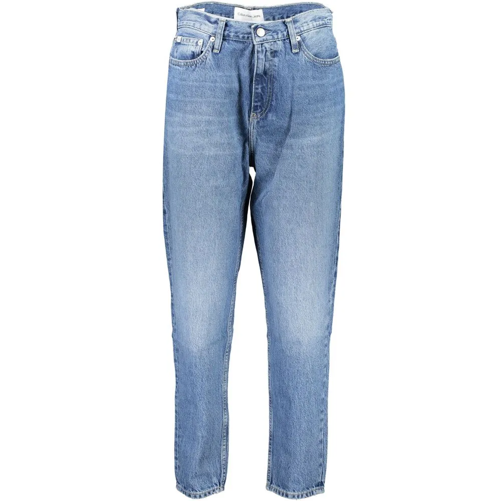 Calvin Klein Women's Light Blue Cotton Jeans & Pant