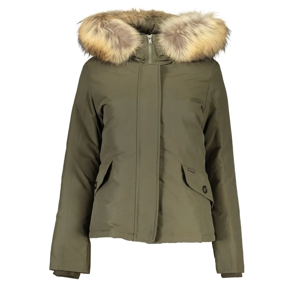 Woolrich Women's Green Cotton Jackets & Coat