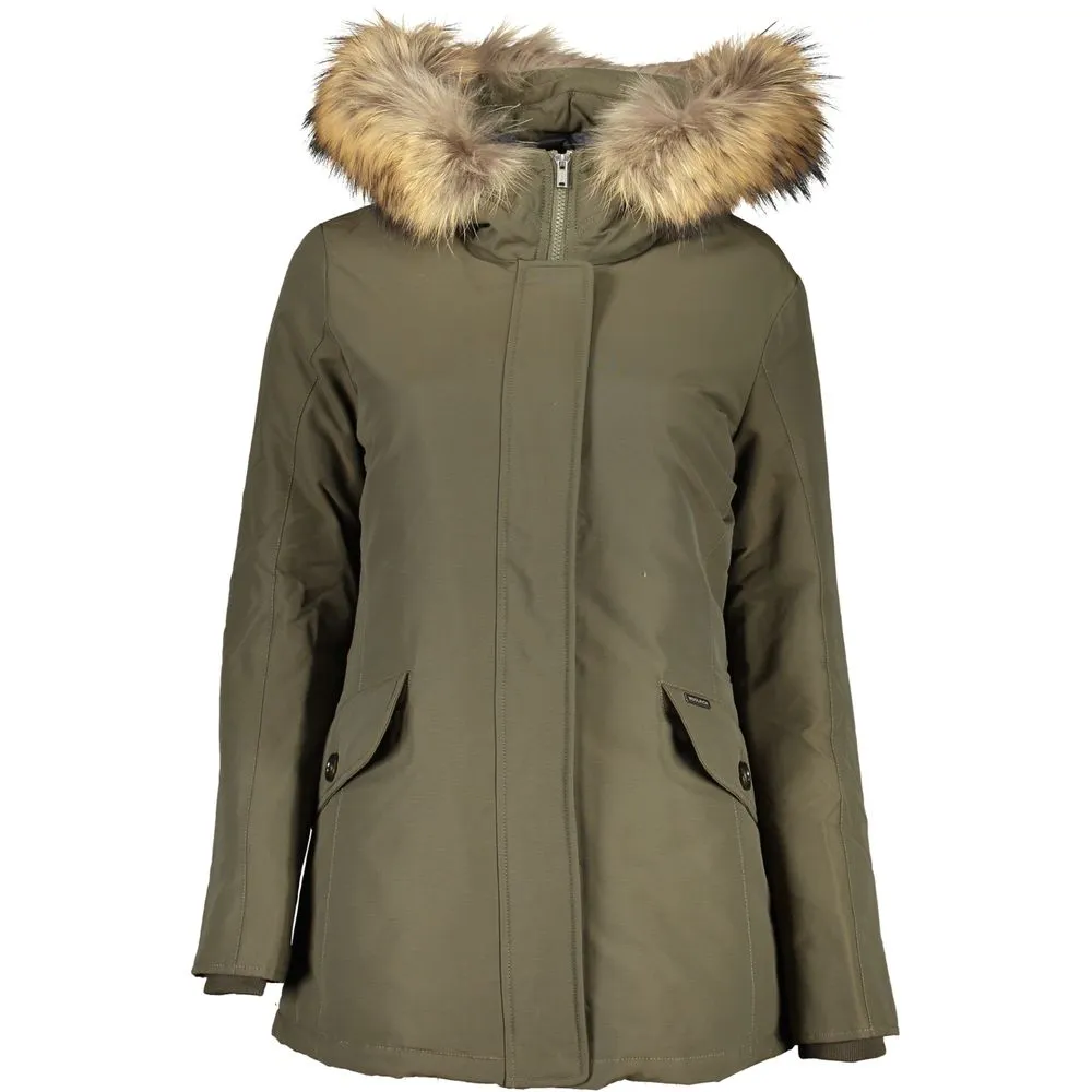 Woolrich Women's Green Cotton Jackets & Coat