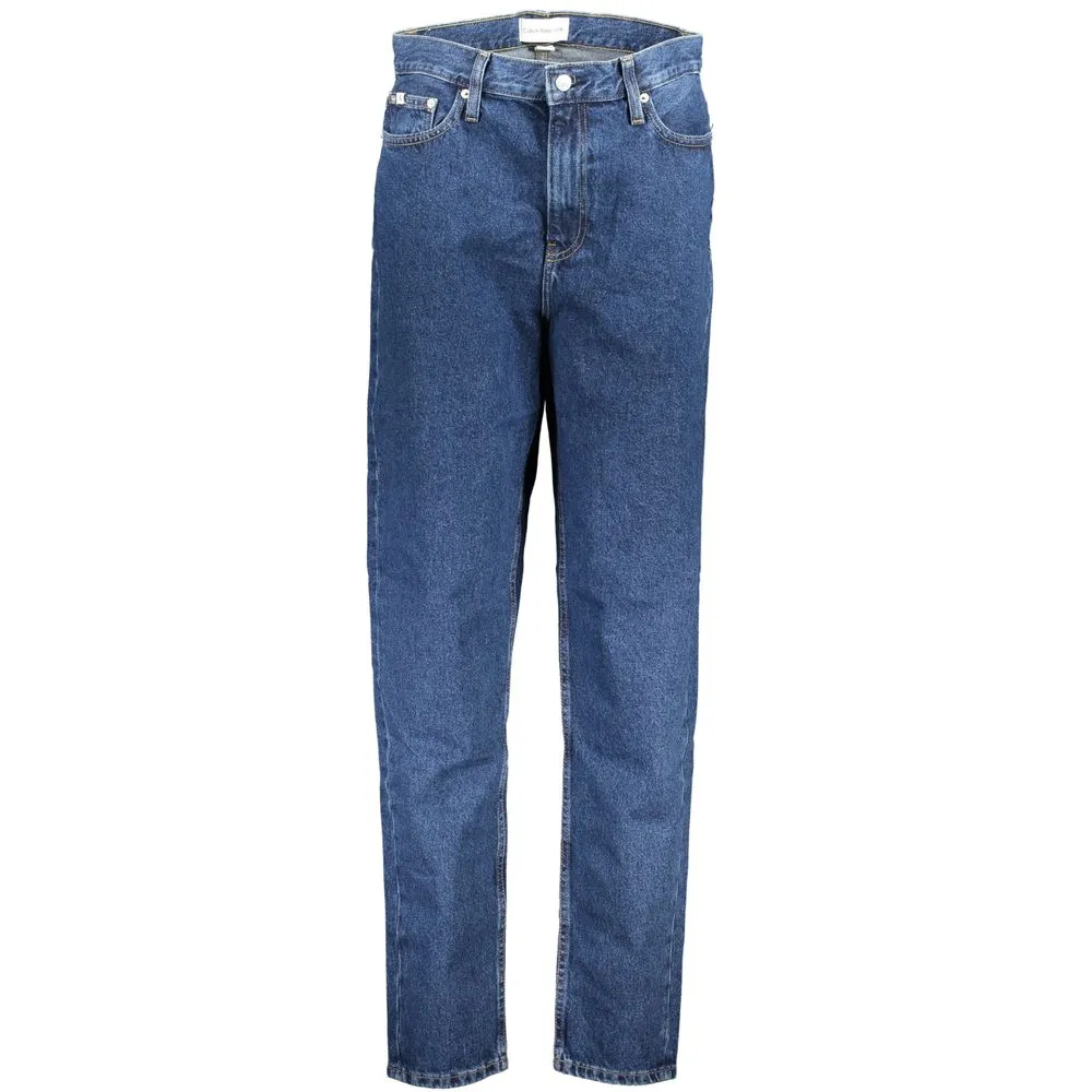 Calvin Klein Women's Blue Cotton Jeans & Pant