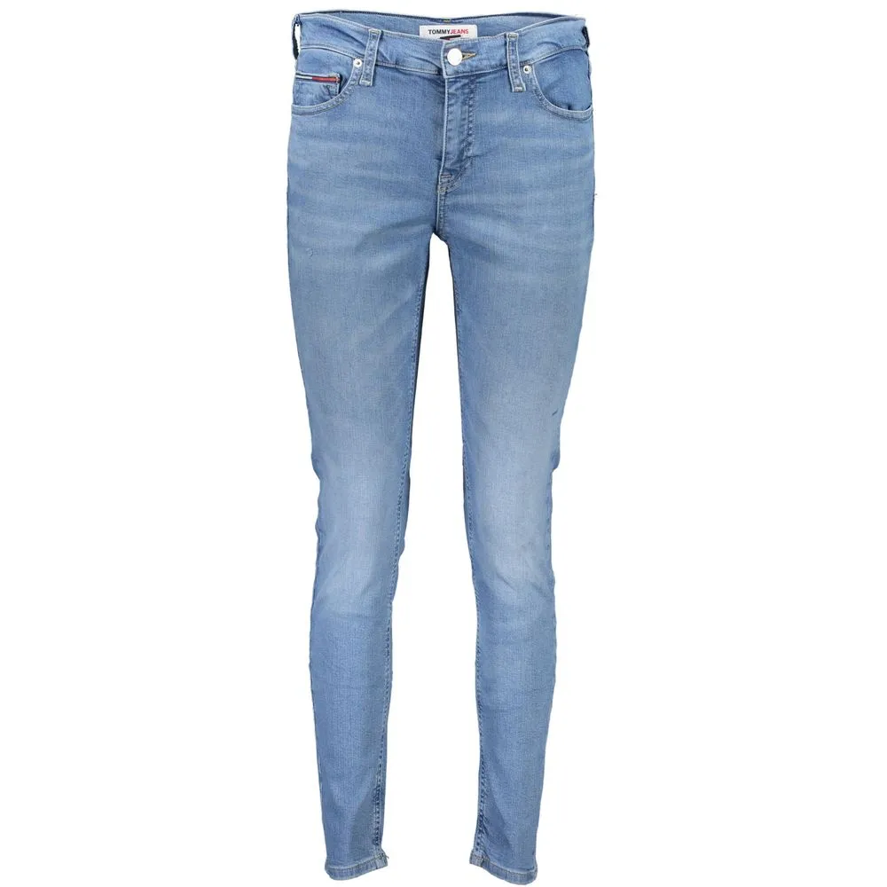 Tommy Hilfiger Women's Light Blue Cotton Jeans & Pant