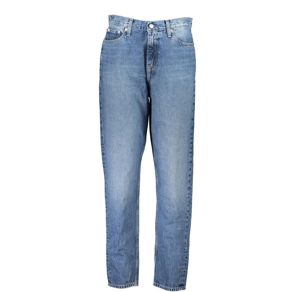 Calvin Klein Women's Blue Cotton Jeans & Pant