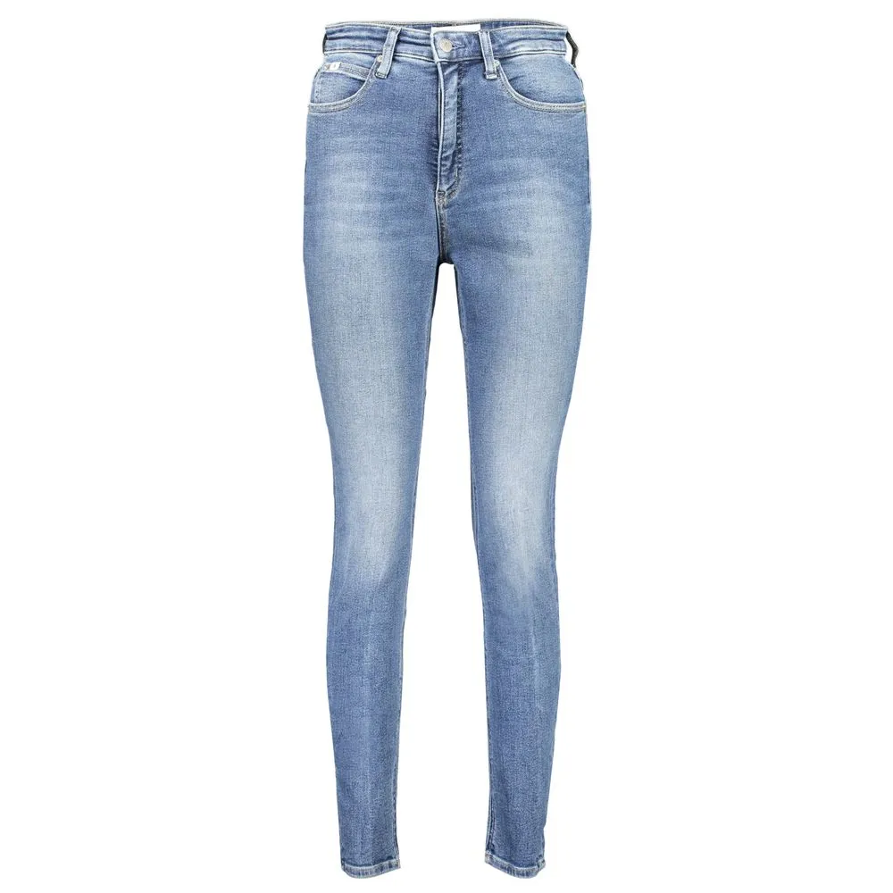 Calvin Klein Women's Blue Cotton Jeans & Pant