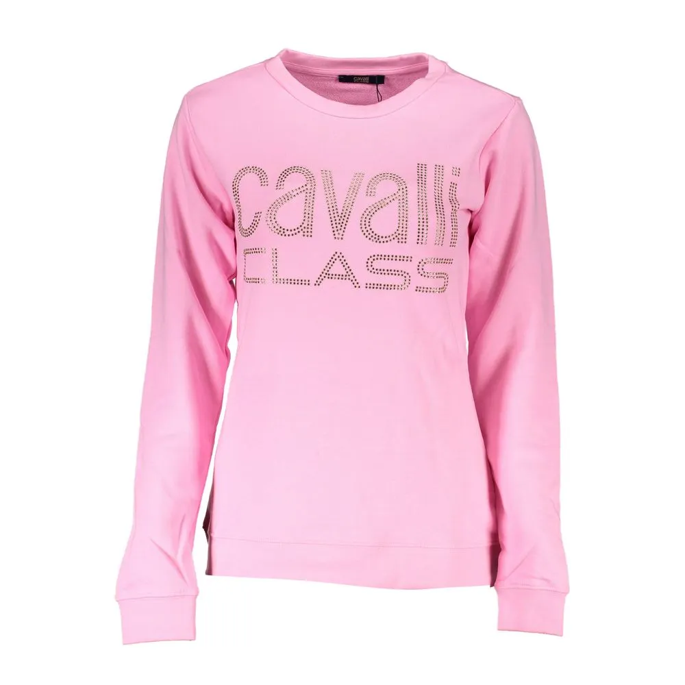 Cavalli Class Women's Pink Cotton Sweater