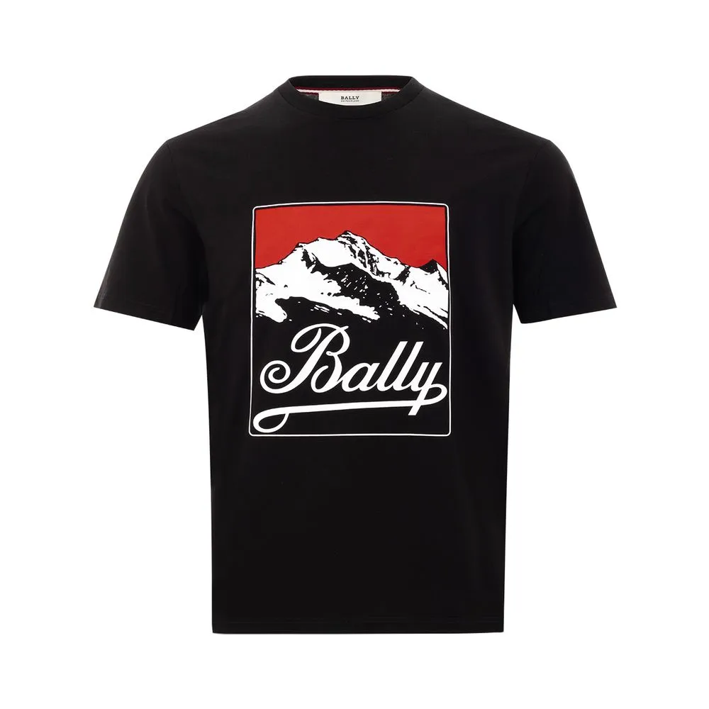 Bally Men's Black Cotton T-Shirt